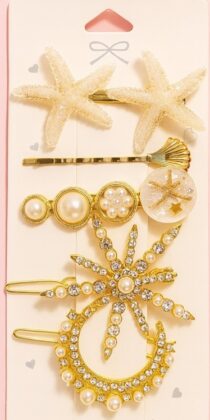 Assorted Decorative Golden Charm Hair clips