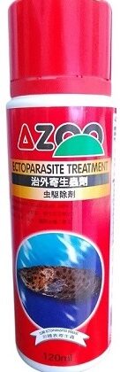 Azoo Ectoparasite Aquarium Fish Medication — Effective Treatment for External Parasites (120ml)