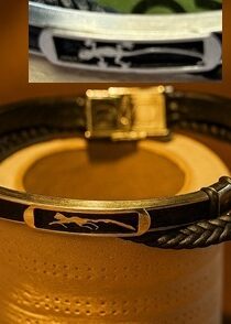 Braided Leather Steel Plate Lizard Bracelet With Lock