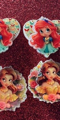 Disney Princess Belle Red Hair Clips Two Sets