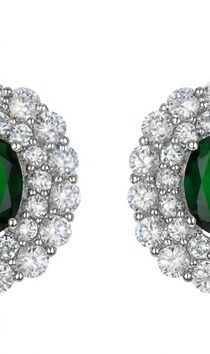 Emerald Cubic zirconia Luxury Jewelry Stud Earrings Set