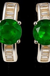 Emerald zirconia Luxury Jewelry Hoop Earrings Set