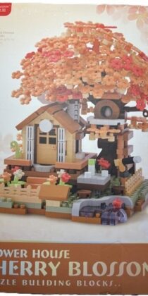 Flower House Cherry Blossoms Orange Puzzle Building Blocks