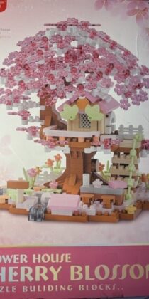 Flower House Cherry Blossoms Pink Puzzle Building Blocks