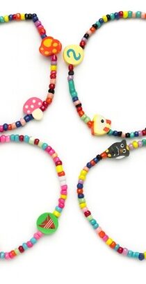 Lovely Flower Kids Girls Fashion 4 Nature Acrylic Bracelet Set