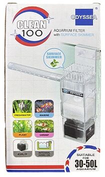 Odyssea Clean 100 Surface Skimmer | 5W Aquarium Filter (450 LPH) for 30–50L Tanks