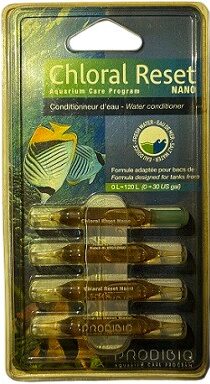 PRODIBIO Chloral Reset Nano — Aquarium Water Conditioner for Small Tanks (4 Vials)