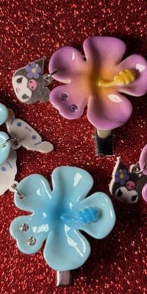 Sanrio Cinnamoroll Hibiscus Gyaru Sky Hair Clip Two Sets