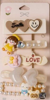 Teens Assorted Decorative Love Charms Hair clips