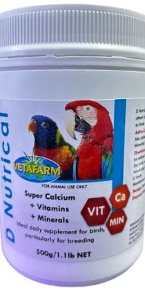 Vetafarm D Nutrical — Super Calcium + Vitamins & Minerals for Birds (500g)