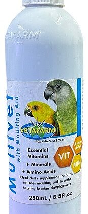 Vetafarm Multivet with Moulting Aid — Essential Vitamins & Minerals for Birds (250ml)