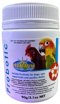 Vetafarm Probiotic — Soluble Digestive Health Supplement for Birds, Poultry & Pets (90g)