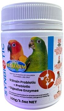 Vetafarm Synbiotic — 9-Strain Probiotic + Prebiotic + Digestive Enzymes (100g)
